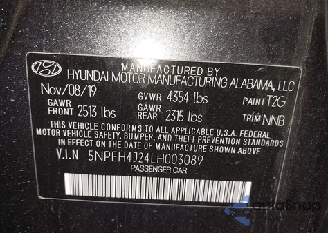 2020 Hyundai Sonata Limited из США, поврежденный, VIN 5NPEH4J24LH003089